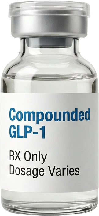 Compounded GLP-1 medication vial